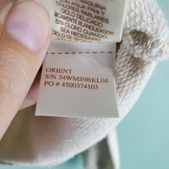 Frye Women's Cream Crew Neck Embroidered Balloon Sleeve Sweatshirt Size Small - Picture 7 of 8